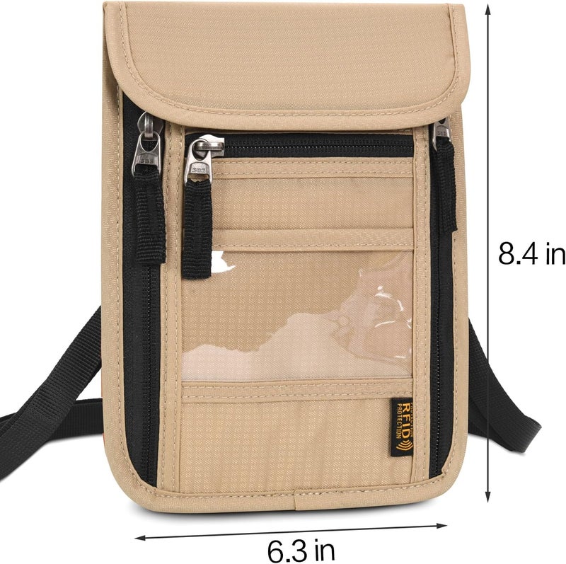 Arouselove Neck Wallet Lightweight RFID Blocking Waterproof Travel Pouch for Women Men - Image 4